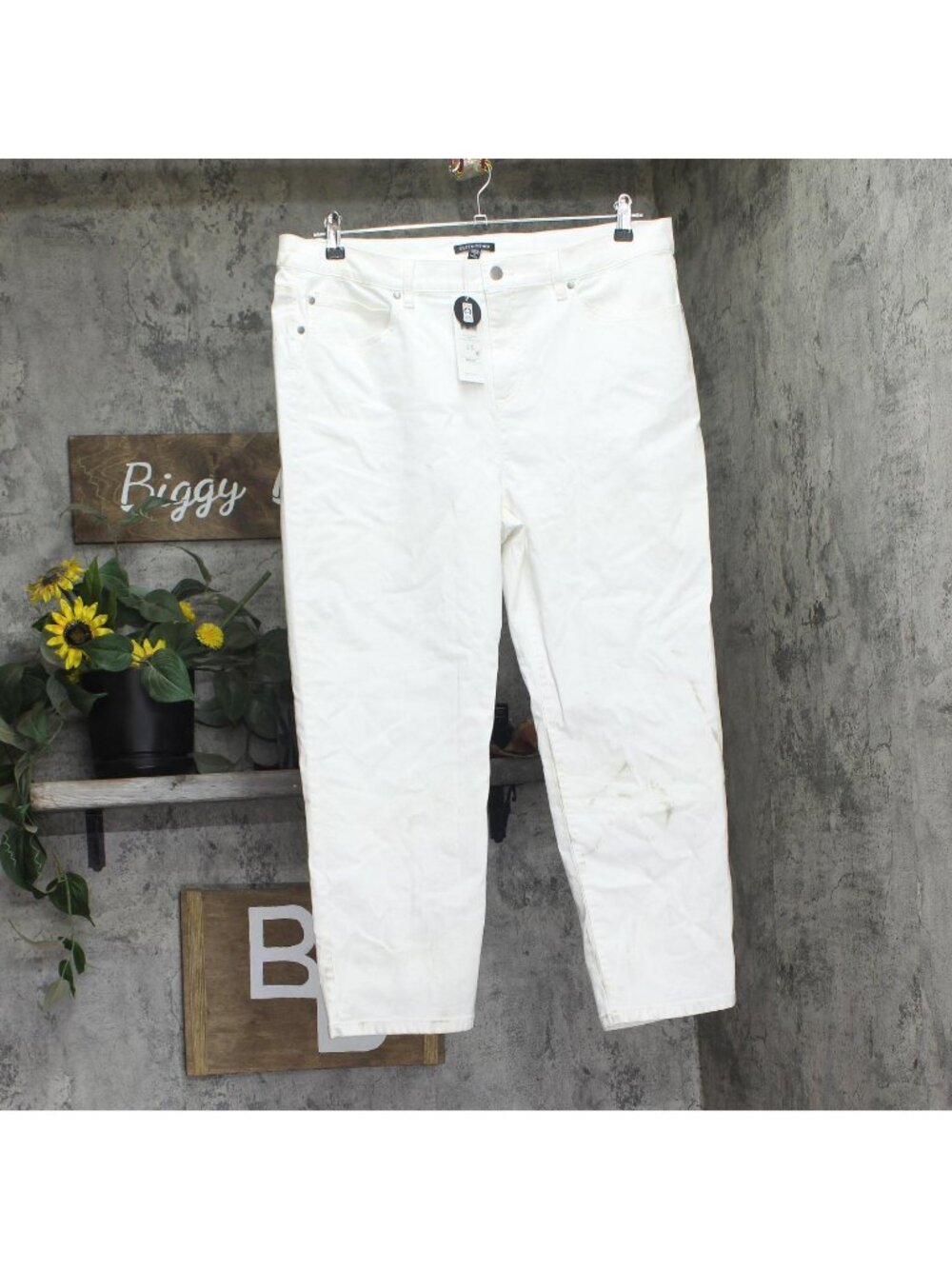 Eileen Fisher Womens Straight Cropped Jeans S5GDD-P4870M White XL